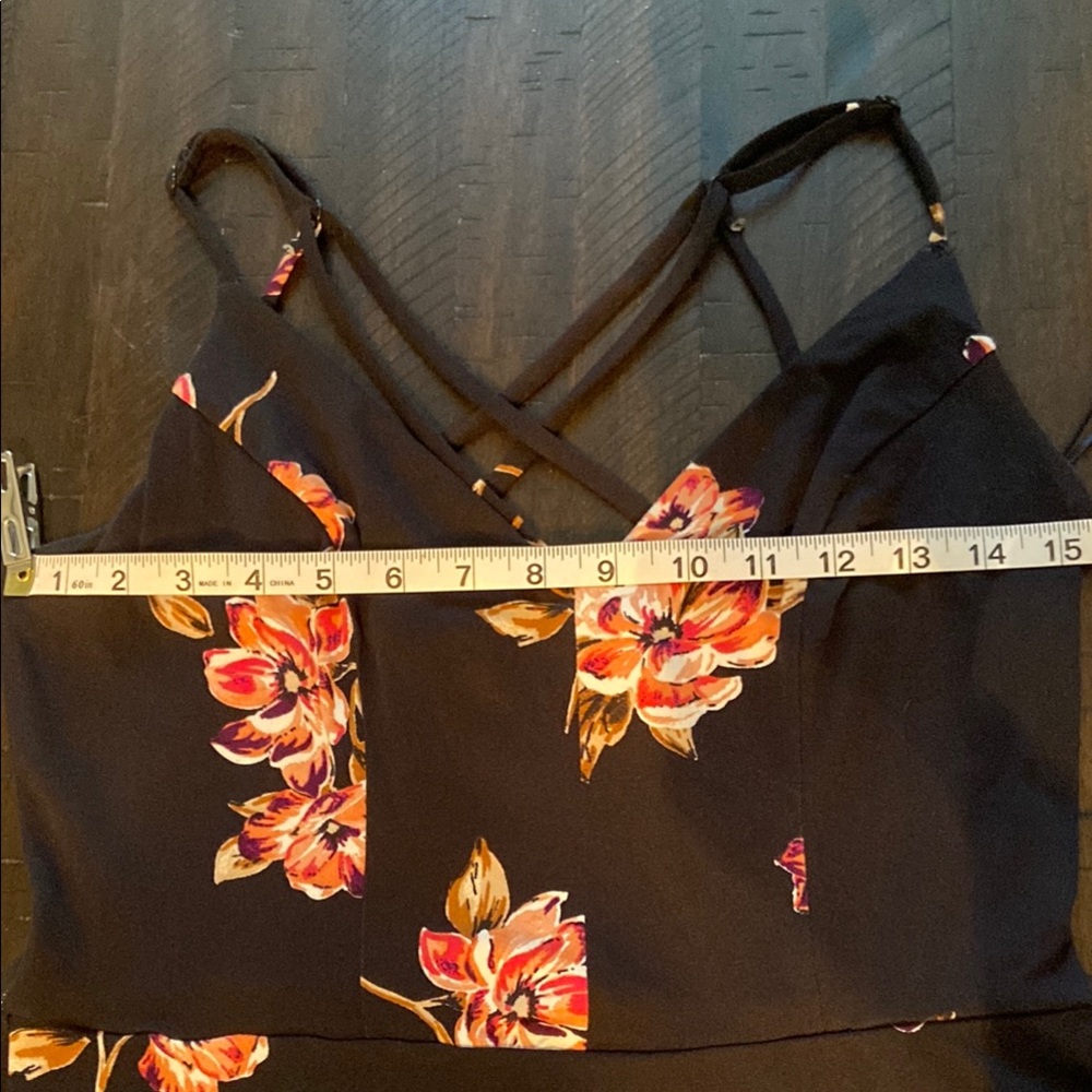 Black Dress with Floral Print, size M. Nine Britton brand. - Picture 7 of 15